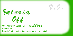 valeria off business card